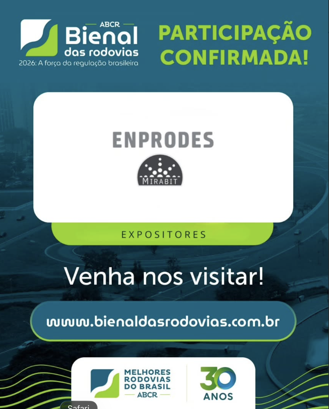 Participação confirmada na Bienal das Rodovias!